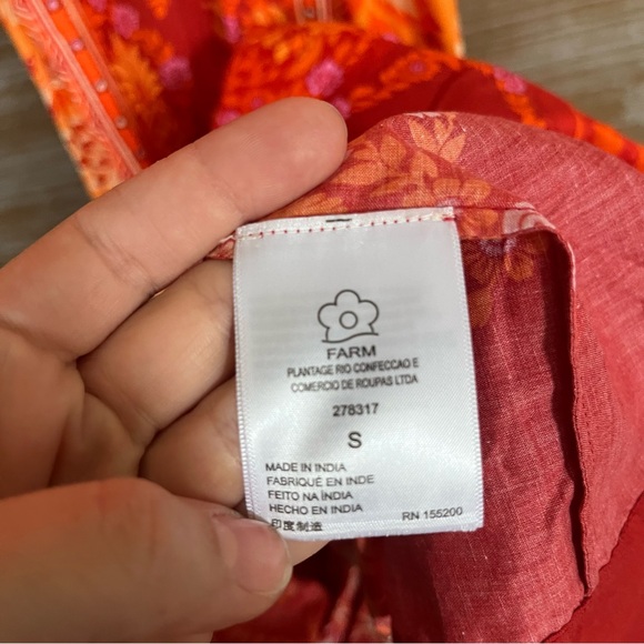 Farm Rio Anthropologie Printed Cut Out Tiered Hem Dress Boho Western Womens S - Picture 5 of 9